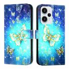 For Redmi Note 12 Turbo / Xiaomi Poco F5 3D Painting Horizontal Flip Leather Phone Case(Golden Butterfly) - 2