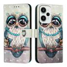 For Redmi Note 12 Turbo / Xiaomi Poco F5 3D Painting Horizontal Flip Leather Phone Case(Grey Owl) - 2