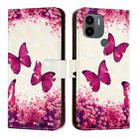 For Redmi A1+ / A2+ / Poco C50 3D Painting Horizontal Flip Leather Phone Case(Rose Butterfly) - 2