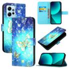 For Redmi Note 12 4G Global 3D Painting Horizontal Flip Leather Phone Case(Golden Butterfly) - 1