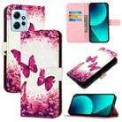 For Redmi Note 12 4G Global 3D Painting Horizontal Flip Leather Phone Case(Rose Butterfly) - 1