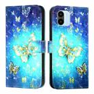 For Redmi A1 4G Global / Redmi A2 4G 3D Painting Horizontal Flip Leather Phone Case(Golden Butterfly) - 2