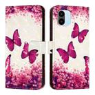 For Redmi A1 4G Global / Redmi A2 4G 3D Painting Horizontal Flip Leather Phone Case(Rose Butterfly) - 2