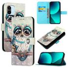 For Redmi A1 4G Global / Redmi A2 4G 3D Painting Horizontal Flip Leather Phone Case(Grey Owl) - 1