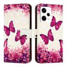 For Redmi Note 12 Explorer 3D Painting Horizontal Flip Leather Phone Case(Rose Butterfly) - 2