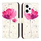 For Redmi Note 12 Explorer 3D Painting Horizontal Flip Leather Phone Case(Flower) - 2