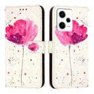 For Redmi Note 12 Pro Speed 3D Painting Horizontal Flip Leather Phone Case(Flower) - 2