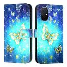 For Redmi 12C / Redmi 11A 3D Painting Horizontal Flip Leather Phone Case(Golden Butterfly) - 2