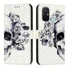 For Redmi 12C / Redmi 11A 3D Painting Horizontal Flip Leather Phone Case(Skull) - 2