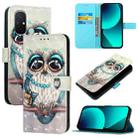 For Redmi 12C / Redmi 11A 3D Painting Horizontal Flip Leather Phone Case(Grey Owl) - 1