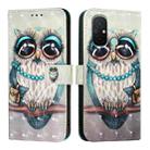 For Redmi 12C / Redmi 11A 3D Painting Horizontal Flip Leather Phone Case(Grey Owl) - 2