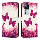 For Redmi K50 Ultra / Xiaomi 12T / 12T Pro 3D Painting Horizontal Flip Leather Phone Case(Rose Butterfly) - 2