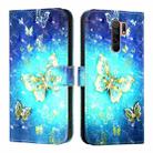 For Redmi 9 / 9 Prime India 3D Painting Horizontal Flip Leather Phone Case(Golden Butterfly) - 2