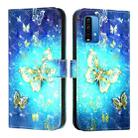 For Redmi 9 Power / 9T Global / Xiaomi Poco M3 3D Painting Horizontal Flip Leather Phone Case(Golden Butterfly) - 2