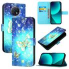 For Redmi Note 9T Global 3D Painting Horizontal Flip Leather Phone Case(Golden Butterfly) - 1