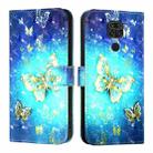 For Redmi Note 9 4G / Redmi 10X 4G 3D Painting Horizontal Flip Leather Phone Case(Golden Butterfly) - 2