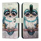 For Redmi 8 3D Painting Horizontal Flip Leather Phone Case(Grey Owl) - 2