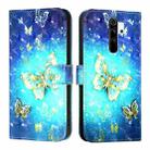 For Redmi Note 8 Pro 3D Painting Horizontal Flip Leather Phone Case(Golden Butterfly) - 2