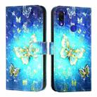 For Redmi Note 7 / Note 7 Pro / Note 7S 3D Painting Horizontal Flip Leather Phone Case(Golden Butterfly) - 2