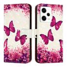 For Redmi Note 12 Pro 5G Global 3D Painting Horizontal Flip Leather Phone Case(Rose Butterfly) - 2