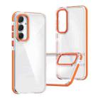 For Samsung Galaxy A55 5G Dual-Color Clear Acrylic Hybrid TPU Phone Case(Orange) - 1