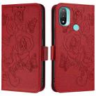 For Motorola Moto E20 / E30 / E40 Embossed Rose RFID Anti-theft Leather Phone Case(Red) - 2