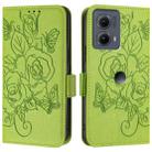 For Motorola Edge 5G 2024 Embossed Rose RFID Anti-theft Leather Phone Case(Green) - 2