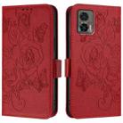 For Motorola Edge 30 Neo Embossed Rose RFID Anti-theft Leather Phone Case(Red) - 2