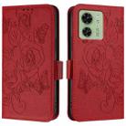 For Motorola Edge 40 5G Embossed Rose RFID Anti-theft Leather Phone Case(Red) - 2