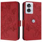 For Motorola Edge 50 Fusion Embossed Rose RFID Anti-theft Leather Phone Case(Red) - 2