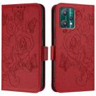 For Motorola Edge+ 2023 / Edge 40 Pro 5G Embossed Rose RFID Anti-theft Leather Phone Case(Red) - 2