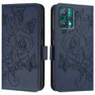 For Motorola Edge+ 2023 / Edge 40 Pro 5G Embossed Rose RFID Anti-theft Leather Phone Case(Dark Blue) - 2