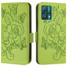 For Motorola Moto X40 Embossed Rose RFID Anti-theft Leather Phone Case(Green) - 2