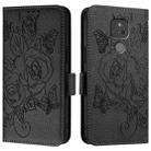 For Motorola Moto G Play 2021 Embossed Rose RFID Anti-theft Leather Phone Case(Black) - 2