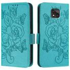 For Motorola Moto G Power 2021 Embossed Rose RFID Anti-theft Leather Phone Case(Light Blue) - 2