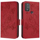 For Motorola Moto G Power 2022 Embossed Rose RFID Anti-theft Leather Phone Case(Red) - 2