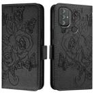 For Motorola Moto G Power 2022 Embossed Rose RFID Anti-theft Leather Phone Case(Black) - 2