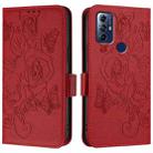 For Motorola Moto G Pure 2021 / G Play 2023 Embossed Rose RFID Anti-theft Leather Phone Case(Red) - 2