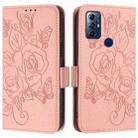 For Motorola Moto G Pure 2021 / G Play 2023 Embossed Rose RFID Anti-theft Leather Phone Case(Pink) - 2