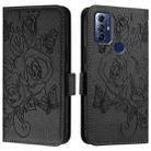 For Motorola Moto G Pure 2021 / G Play 2023 Embossed Rose RFID Anti-theft Leather Phone Case(Black) - 2