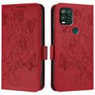 For Motorola Moto G Stylus 5G 2021 Embossed Rose RFID Anti-theft Leather Phone Case(Red) - 2