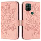 For Motorola Moto G Stylus 5G 2021 Embossed Rose RFID Anti-theft Leather Phone Case(Pink) - 2