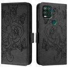 For Motorola Moto G Stylus 5G 2021 Embossed Rose RFID Anti-theft Leather Phone Case(Black) - 2