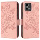 For Motorola Moto G Stylus 5G 2024 Embossed Rose RFID Anti-theft Leather Phone Case(Pink) - 2