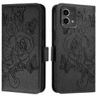 For Motorola Moto G Stylus 5G 2024 Embossed Rose RFID Anti-theft Leather Phone Case(Black) - 2