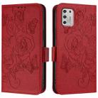 For Motorola Moto G Stylus 2021 4G Embossed Rose RFID Anti-theft Leather Phone Case(Red) - 2