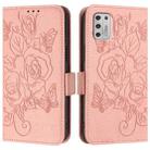 For Motorola Moto G Stylus 2021 4G Embossed Rose RFID Anti-theft Leather Phone Case(Pink) - 2