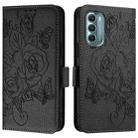 For Motorola Moto G Stylus 2022 5G Embossed Rose RFID Anti-theft Leather Phone Case(Black) - 2