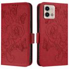 For Motorola Moto G Stylus 2023 4G Embossed Rose RFID Anti-theft Leather Phone Case(Red) - 2