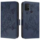 For Motorola Moto G10 Power Embossed Rose RFID Anti-theft Leather Phone Case(Dark Blue) - 2